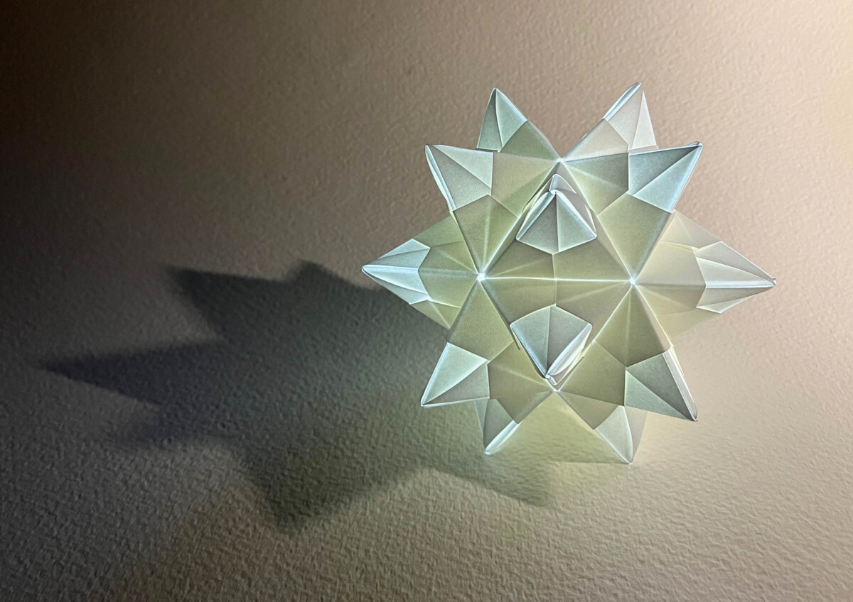 Sabato 19 Ottobre
14.30-17.30
CORSO ORIGAMI DESIGN: Oggetti luminosi, poliedri stellati con carte semitrasparenti illuminarigami Desigti da luci led